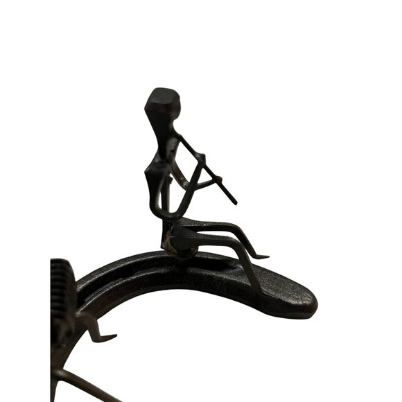 Metal Horseshoe Sculpture Musicians Folk Art Western Rustic Decor Used - Picture 8 of 10